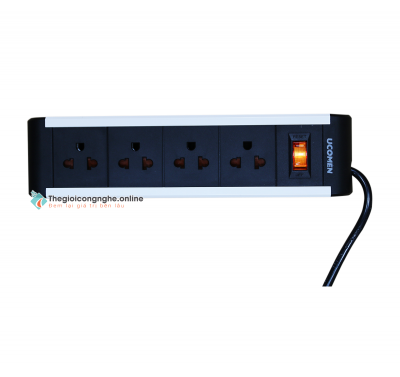 Ổ cắm điện chống quá tải 4 lỗ cắm (Đen)